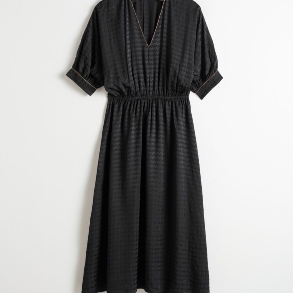 Black, houndstooth midi dress. & Other Stories